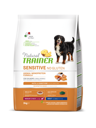 Монопротеїновий сухий корм для собак із чутливим травленням Natural Trainer Dog Sensitive Adult Medium&Maxi With Salmon, з лососем, 3 кг