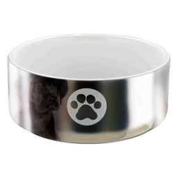 Миска для собак Trixie керамическая, 0,3 л / 12 см, серебристый с белым (25083 Trixie)