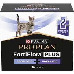 Пробиотик с пребиотиком для взрослых кошек и котят Purina Pro Plan FortiFlora Plus для поддержания нормальной миклофлоры кишечника 45 г (30 x 1.5 г)