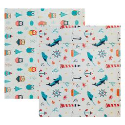 Детский двухсторонний складной коврик Poppet Морской сезон и Зимние совушки, 200x180 см (PP007-200)