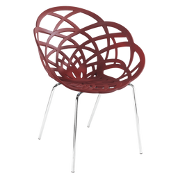 Кресло Papatya Flora-ML, матовый красный кирпич сиденье, ножки хром (874717)