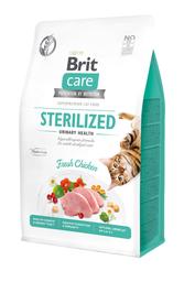 Беззерновий сухий корм для дорослих стерилізованих котів Brit Care Cat GF Urinary Health, зі свіжою куркою, 0,4 кг