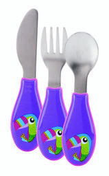 Набір столових приладів Nuby Папуга, фіолетовий (NV0501003brd)