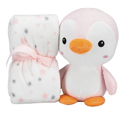 Плед Interbaby Flecce Plush Toy Pinguin Pink, 110х80 см, рожевий (8100258)