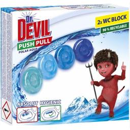 Гелевые шарики для унитаза Dr.Devil WC Push Pull Gel без корзины Полярная вода 40 г (2 шт. х 20 г)