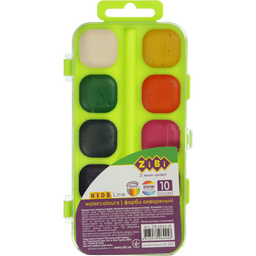 Акварельні фарби ZiBi Kids Line, 10 кольорів, салатовий (ZB.6543-15)