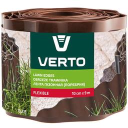 Лента газонная Verto, бордюрная, волнистая, 10 см x 9 м, коричневая (15G513)