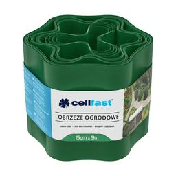 Стрічка газонна Cellfast, бордюрна, хвиляста, 15 см x 9 м, зелена (30-002H)