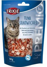 Лакомство для кошек Trixie Premio Tuna Sandwiches тунец, с курицей и рыбой, 50 г