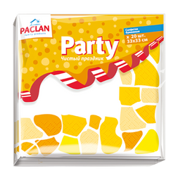 Тришарові паперові серветки Paclan Free Time Party, 20 шт.