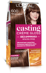 Краска-уход для волос без аммиака L'Oreal Paris Casting Creme Gloss, тон 600 (Темно-русый), 120 мл (A5774876)