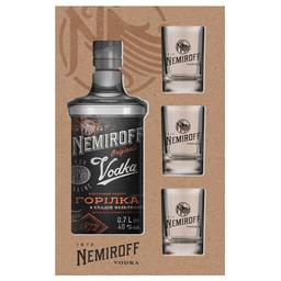 Сувенирный набор Nemiroff Originals 40% 0.7 л + 3 рюмки