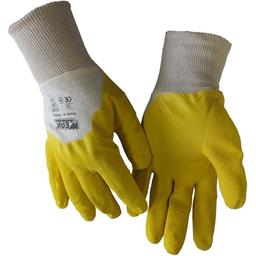 Перчатки трикотажные Werk WE2126 с желтым ребристым латексным покрытием размер 10