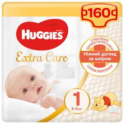 Подгузники Huggies Extra Care Newborn 1 (2-5 кг), 160 шт. (4 уп. по 40 шт.)