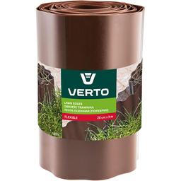 Лента газонная Verto, бордюрная, волнистая, 20 см x 9 м, коричневая (15G515)