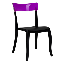 Стул Papatya Hera-S, черный с фиолетовым (4823052300616)