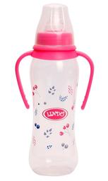 Бутылочка для кормления Lindo, изогнутая с ручками, 250 мл, розовый (Li 147 роз)