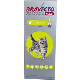 Средство от паразитов Bravecto Plus Spot-on, для кошек весом 1,2-2,8 кг, 112,5 мг