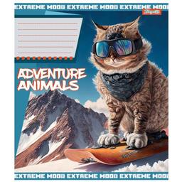 Зошит загальний 1 Вересня Adventure Animals, А5, в клітинку, 24 аркуша (766359)