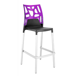 Барный стул Papatya X-Treme Ego-Rock, серый с фиолетовым (4820128120253)