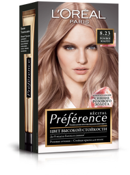 Краска для волос L’Oréal Paris Preference, тон 8.23 (Розовое золото), 174 мл (A9523200)