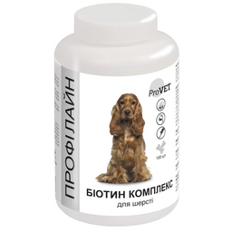 Витаминно-минеральная добавка для собак ProVET Профилайн Биотин комплекс, для шерсти, 100 таблеток, 123 г (PR241875)