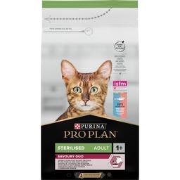 Сухой корм для взрослых кошек после стерилизации Purina Pro Plan Sterilised Adult 1+ Savoury Duo, с треской и форелью, 1,5 кг
