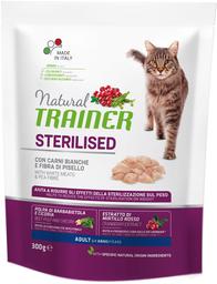 Сухой корм для стерилизованных кошек и кастрированных котов Trainer Natural Super Premium Adult Sterilised with fresh White Meats, со свежим белым мясом, 300 г