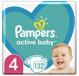 Підгузки Pampers Active Baby 4 (9-14 кг), 132 шт.