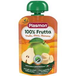 Пюре Plasmon Merenda 100% Frutta Яблоко, груша и банан с витаминами, 100 г