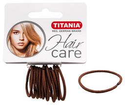 Набор резинок для волос Titania, 12 шт, 3 см, коричневый (7801)