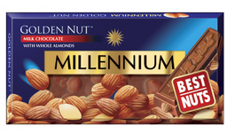 Шоколад молочный Millennium Gold миндаль, 100 г (68491)