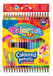Олівці кольорові Colorino, двосторонні, 36 кольорів, 18 шт. (68512PTR)