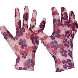 Перчатки для садовых работ Werk WE2147 с нитриловым покрытием розовые размер 8