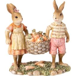 Фігурка декоративна Lefard Кролики з урожаєм, 16 см (192-222)