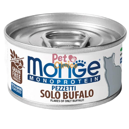 Влажный корм Monge Cаt Monoprotein мясные хлопья буйвол, 80 г (70013826)