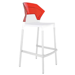 Барний стілець Papatya Ego-S, білий з червоним (430951)