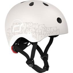 Шлем защитный Scoot and Ride светоотражающий, с фонариком, 45-51 см (XXS/XS), светло-серый (SR-210225-ASH)