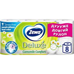 Туалетний папір Zewa Deluxe Ромашка, тришаровий, 8 рулонів