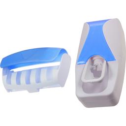 Набор для ванной комнаты Supretto: дозатор для зубной пасты и держатель для щеток, голубой (51580006)