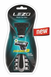 Станок для гоління Lezo Prime 3 Razor For Men, чоловічий, з 4 змінними касетами