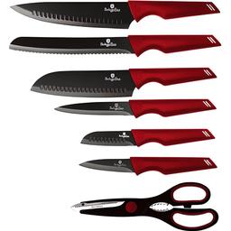 Набор ножей Berlinger Haus Metallic Line Burgundy Edition, 7 предметов, красный с черным (BH 2599)