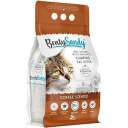 Наполнитель для кошачьего туалета Benty Sandy Coffee Scented бентонитовый с ароматом кофе цветные гранулы 5 л
