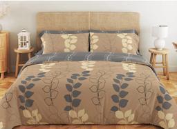 Комплект постельного белья ТЕП Soft dreams Grey Leaf семейный светло-серый c бежевым (2-03860_25851)