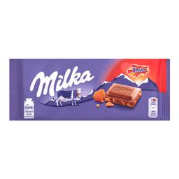 Шоколад молочний Milka, з шматочками карамелі з мигдалем, 100 г (811243)
