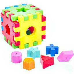 Игрушка-сортер Tigres Волшебный куб, 12 элементов, красный с желтым (39176)