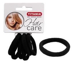 Набір резинок для волосся Titania, 6 шт., чорний (7868)