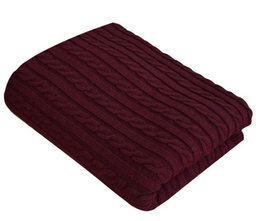Плед Прованс Soft Косы, 180х140 см, цвет бордо (11679)