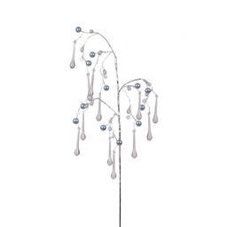 Гілочка декоративна Yes! Fun Кристали-краплі Намистини сірі 60 см біла (973917)