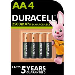 Аккумуляторы Duracell Rechargeable AA 2500 mAh HR6/DC1500, 4 шт. (5005001)